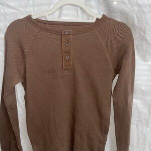 GAP Kids long sleeve Brown Waffle Knit Top Size XLKids